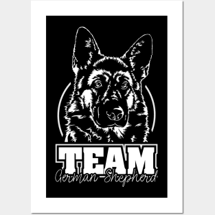 Funny Proud German Shepherd Team K9 dog sport portrait Posters and Art